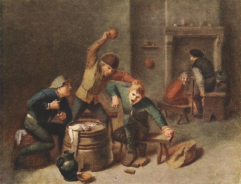 BROUWER, Adriaen Brawling Peasants oil painting picture
